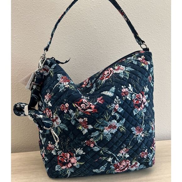 Vera Bradley Oversized Shoulder Hobo Bag Rose Toile Recycled Cotton - Picture 6 of 13